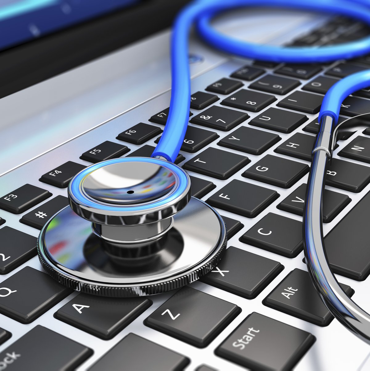Virtual Care Stethoscope on Keyboard
